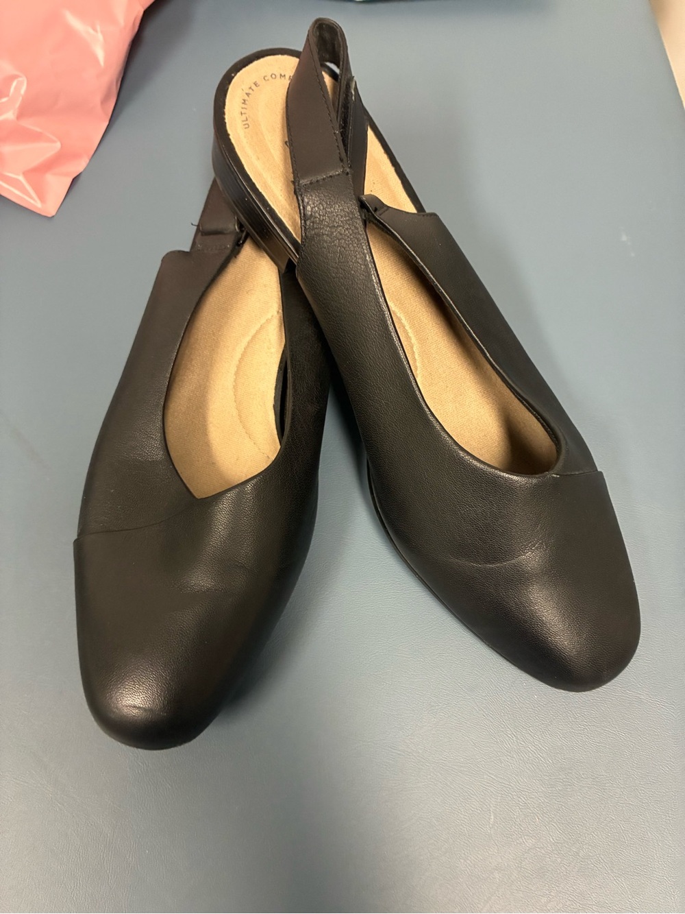 Clarks Black Leather Slingback flats 11